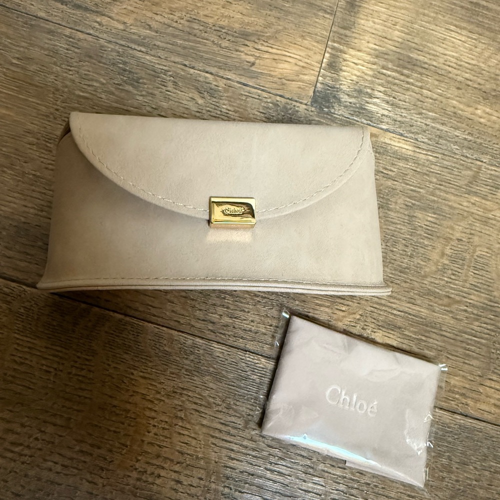 NEW Chloe CASE clutch holder, dust cloth gold beige sunglasses case only